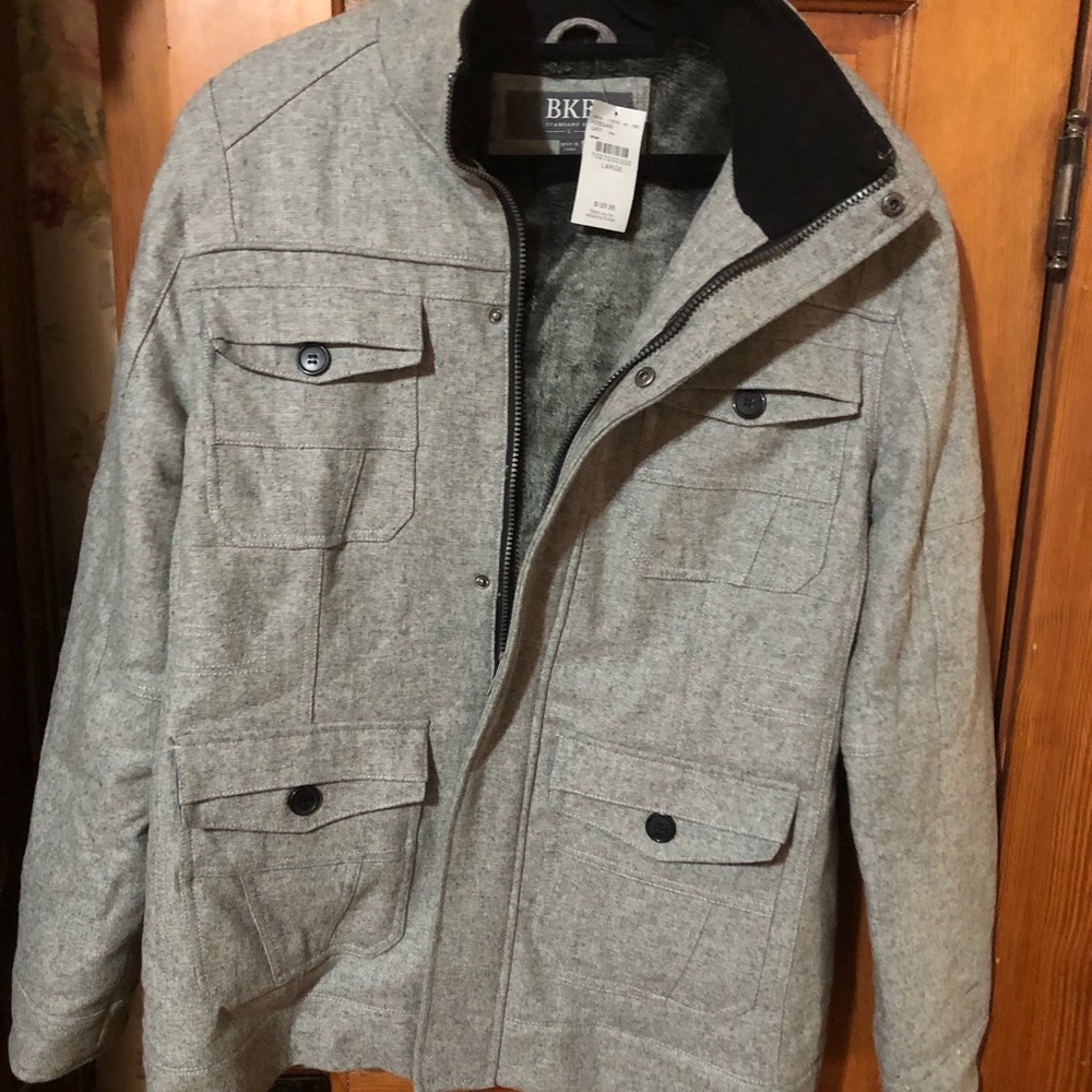 BKE wool coat coat with fur lining